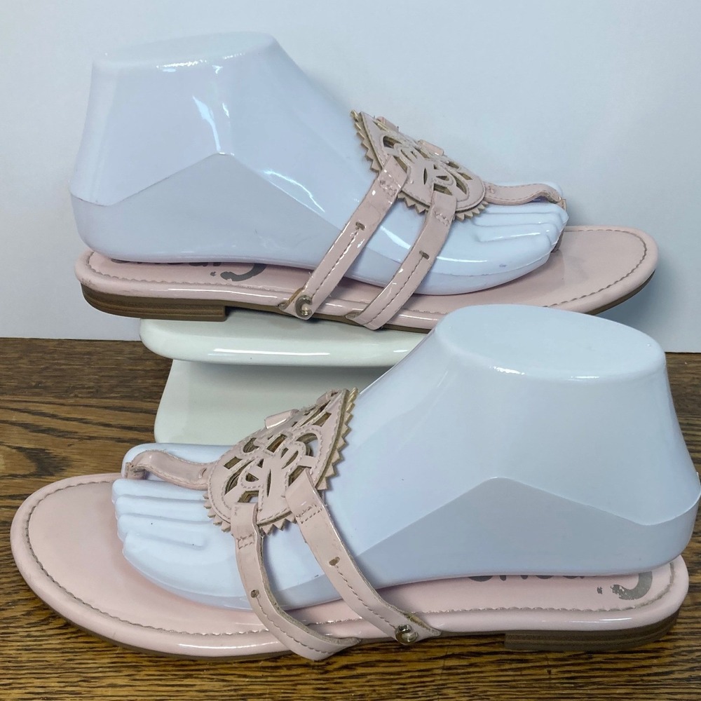 Circus by Sam Edelman Womens 9 Pink Patent Medallion Thong Flat Sandals CC0185